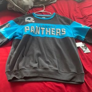 Men's G-III Extreme Black Carolina Panthers Wildcat Crew Sweater 3xl